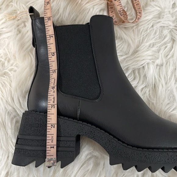 Sam & Libby Lennon Chls Chelsea Moto Chunky Sole Boots SZ 9 Black Ankle Booties - Picture 13 of 16